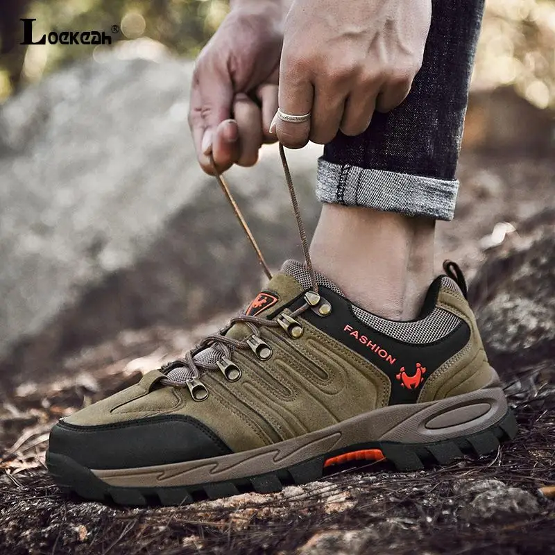 Водонепроницаемые треккинговые ботинки для мужчин Нубуковые кроссовки