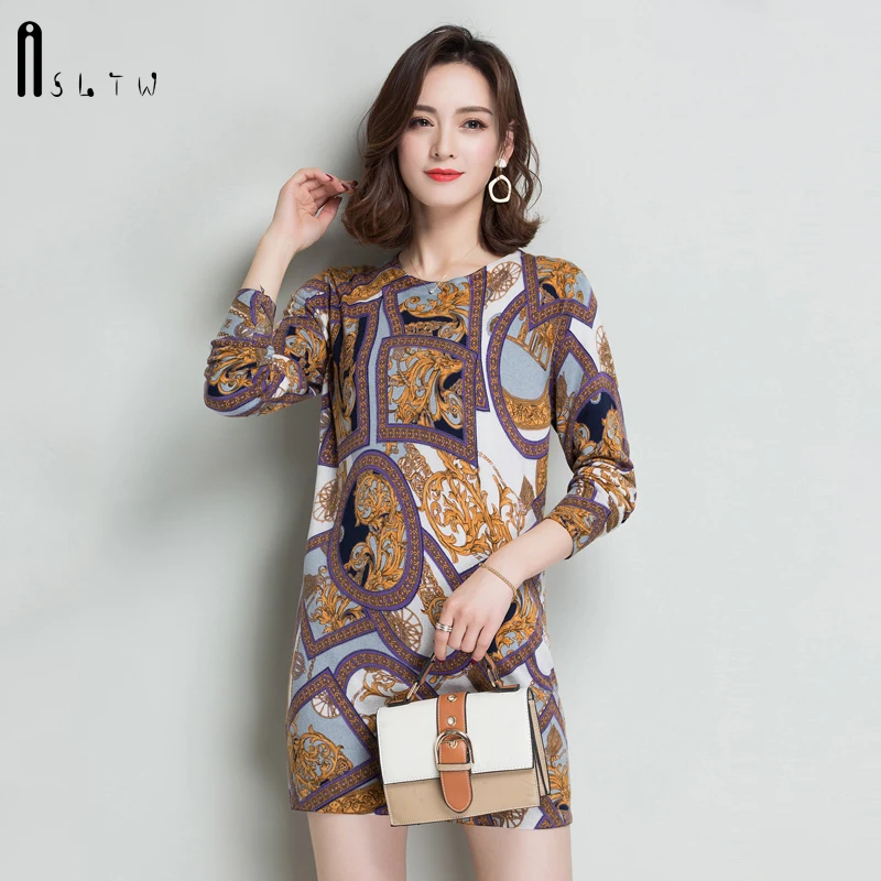 ASLTW длинный свитер платье Женский высококачественный зимний Пуловеры джемпер