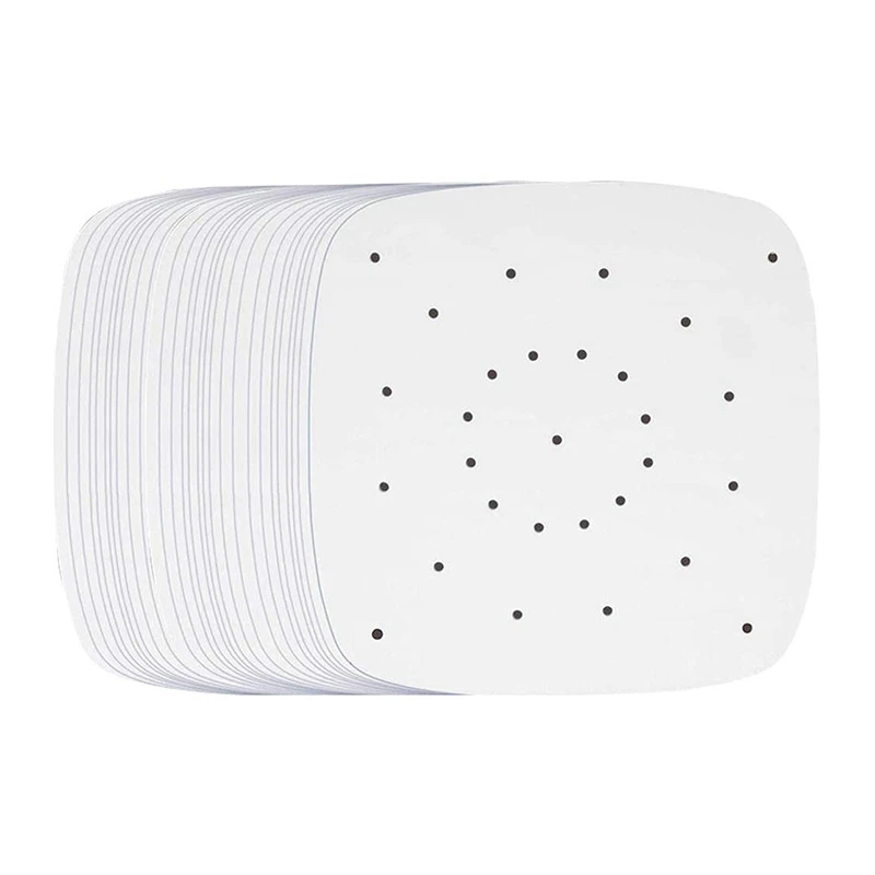 

Air Fryer Parchment Paper, 200Pcs 9 Inch Perforated Unbleached Square Air Fryer Liners,Steaming Parchment Liner