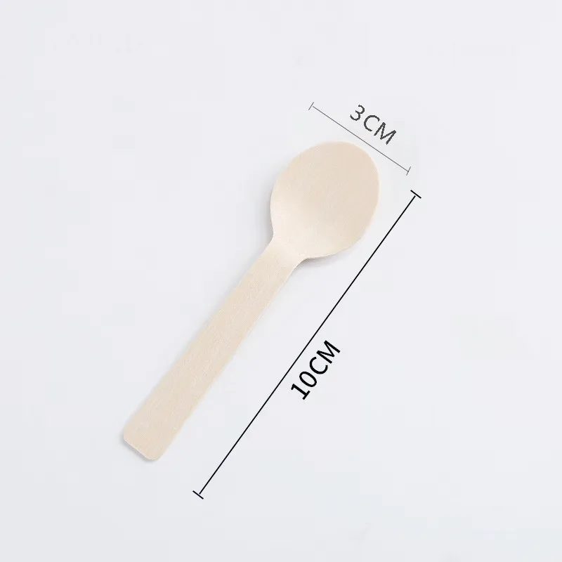Одноразовая деревянная ложка мини-ложка для мороженого десертная Западная