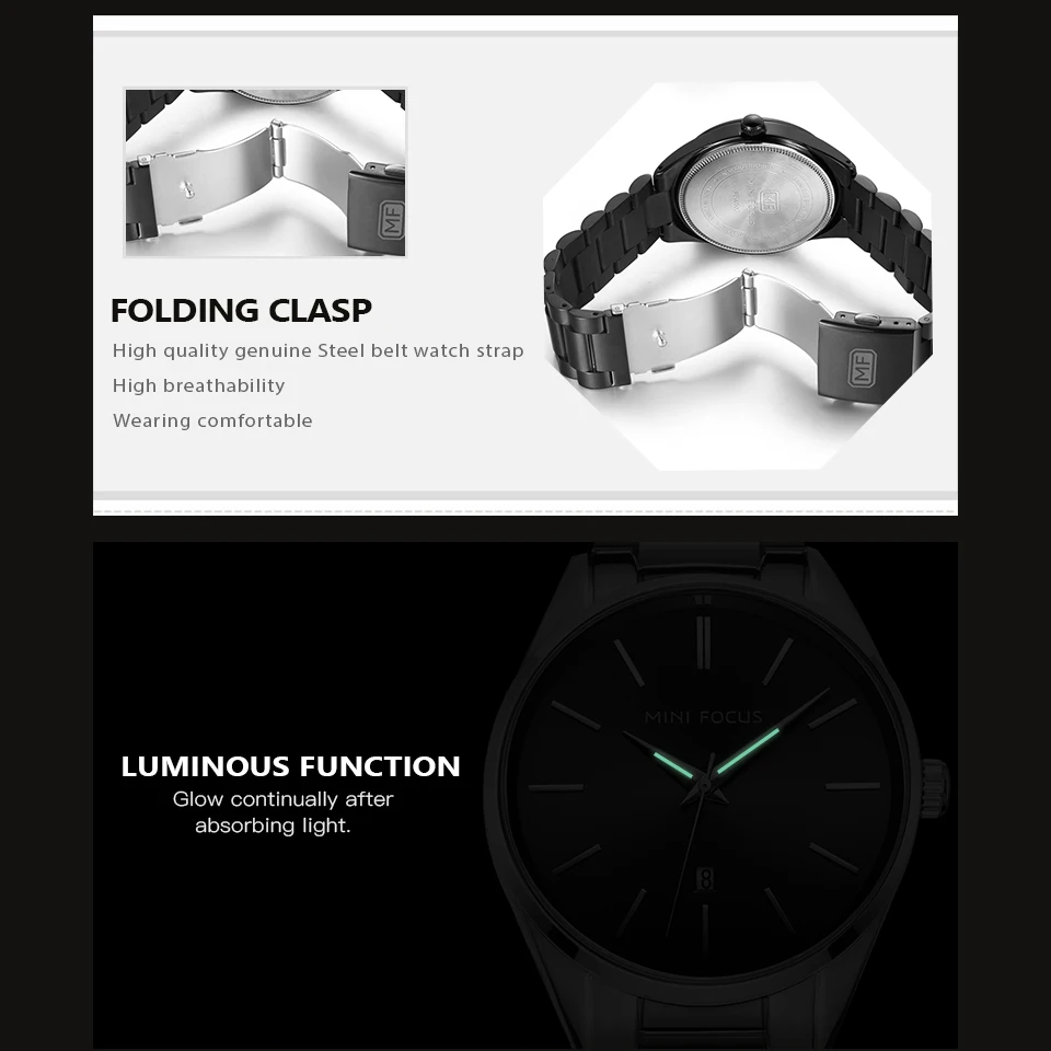 Новинка 2019 модные мужские часы MINI FOCUS Роскошные Кварцевые ведущей марки