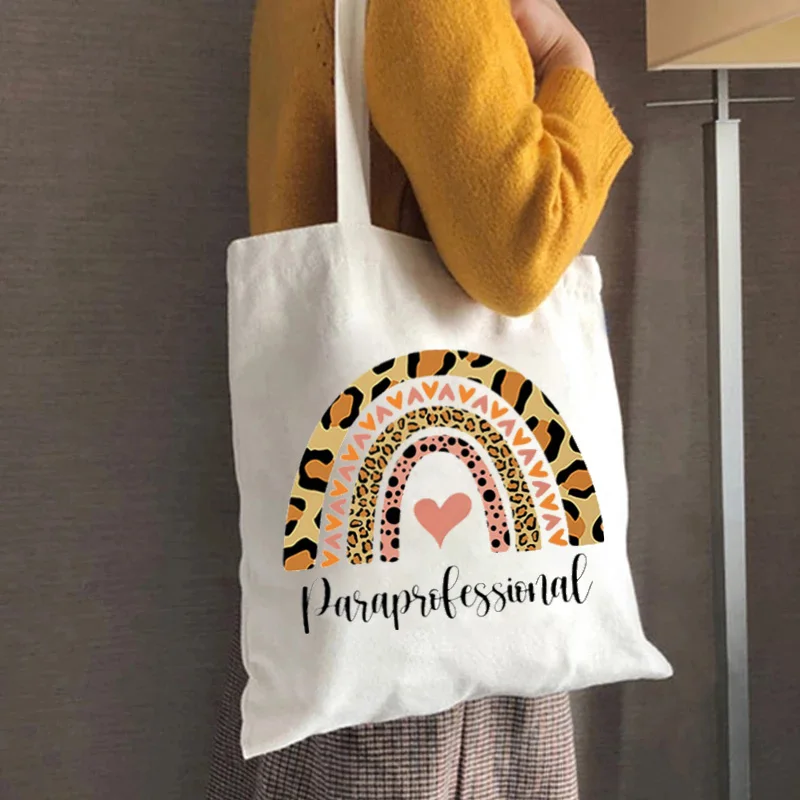 Сумка-шоппер с радужным леопардовым принтом для учеников | Багаж и сумки