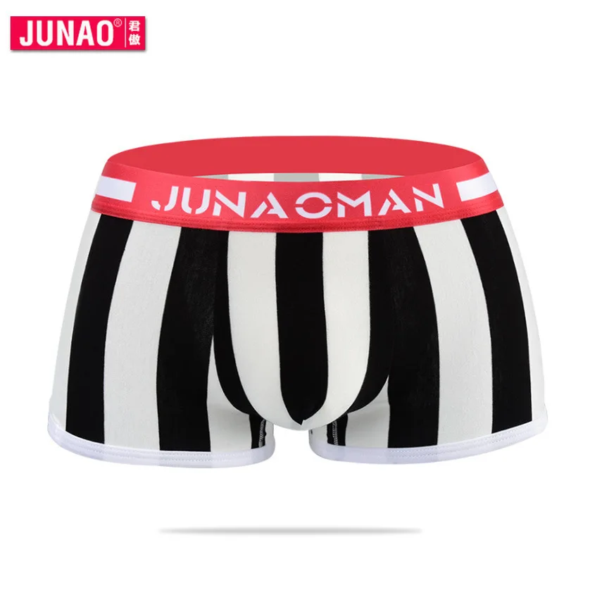 Мужские хлопковые трусы-боксеры в полоску черные дышащие трусы-шорты виде