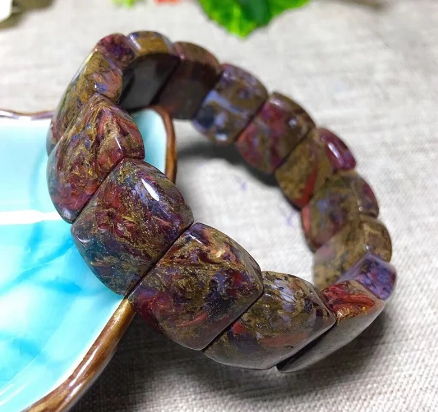 

Оптовая продажа, браслеты из натурального камня с пьестерситом, браслет с узором из энергетического камня, ручная роспись, на удачу для женщин и мужчин, подарок, ювелирные изделия с кристаллами на запястье