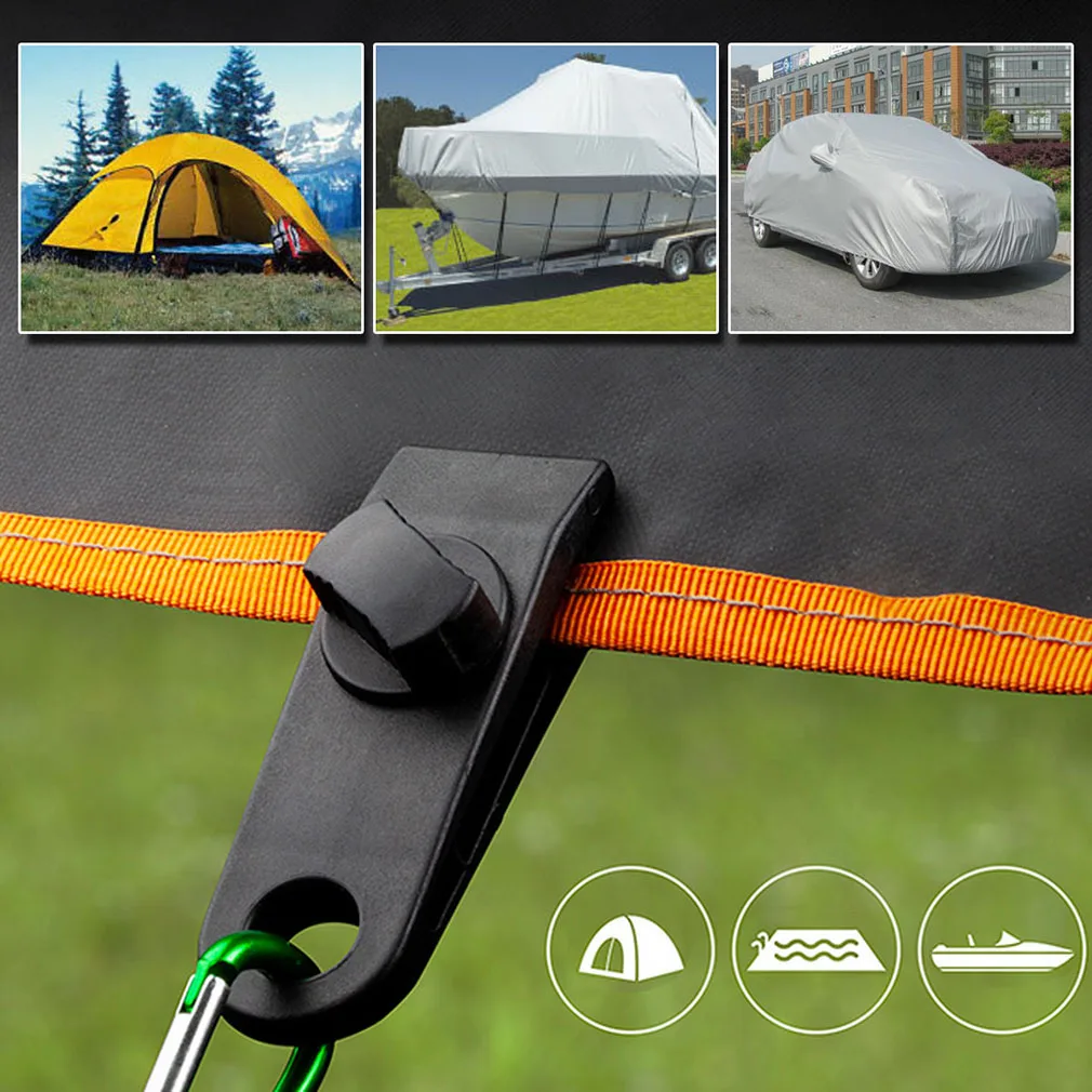 5/10pcs Tent Clip Lock Grip Awning Clamp Pegs Canopies Camping Travel Tarps Clip Hook Anchor Rope Caravan Outdoor Accessories