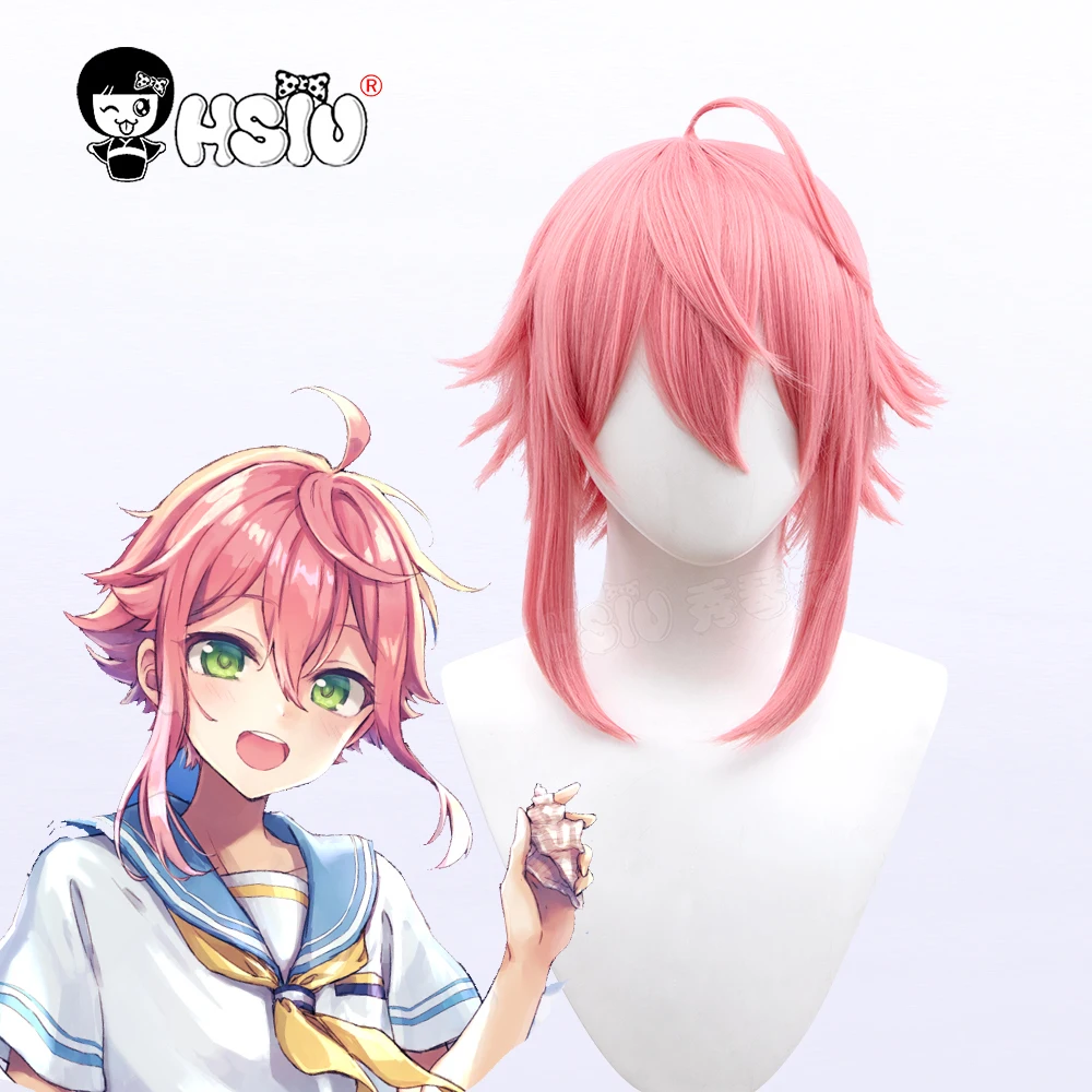 

Himemiya Tori cosplay wig Anime Ensemble Stars cosplay 「HSIU 」Fiber synthetic wig pink short hair Free brand wig Cap
