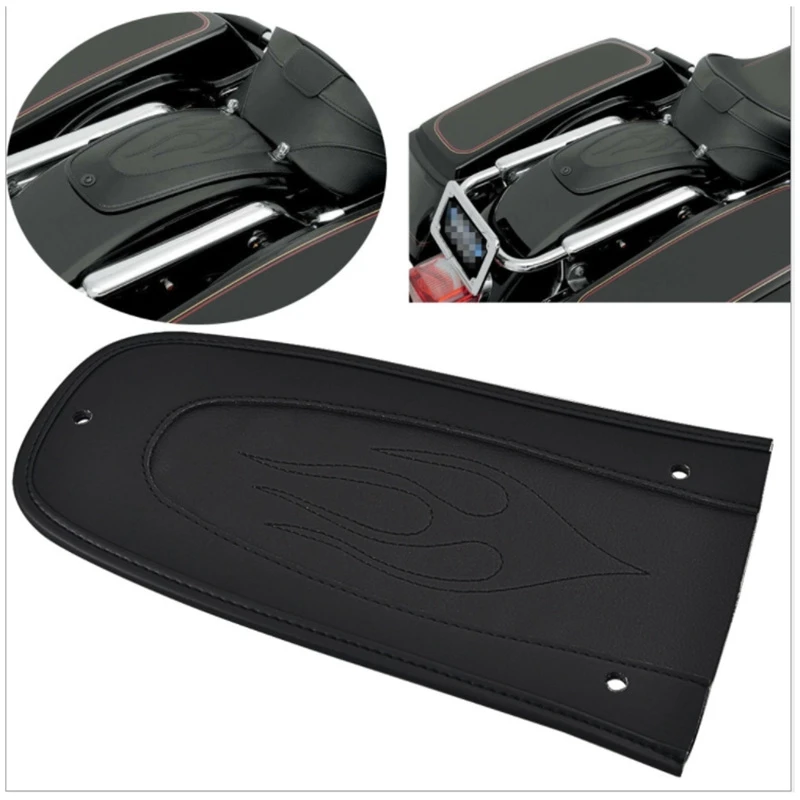 

Motorcycle Black Leather Rear Fender Bib Cover Pad for Touting Road Electra Street Glide 96-18