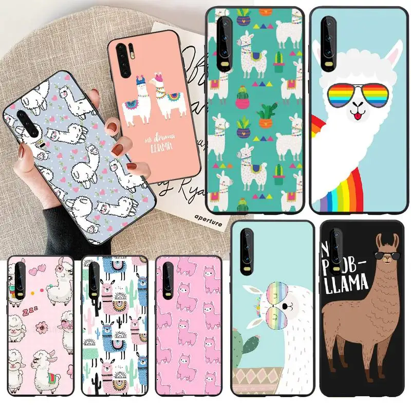 PENGHUWAN Kawaii симпатичная лама Альпака DIY Печать чехол для телефона Huawei P30 P20 P10 P9 P8 Mate 20