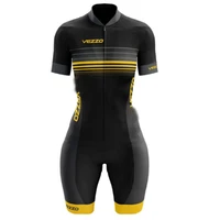 2021 vezzo summer womens cycling clothing triathlon jersey female one piece jumpsuit short sleeve monkey set shirt 9d gel pad s