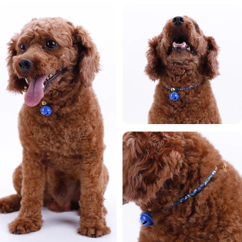 Ошейник для питомца собаки кота колокольчика ожерелье ювелирный узор тканый