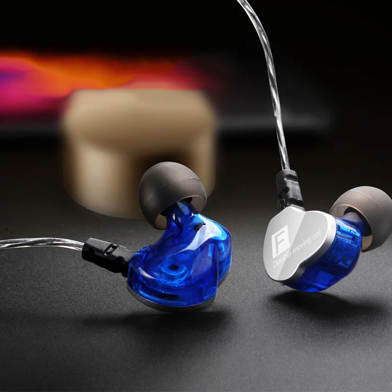 RUKZ R2 двойной динамический спортивные наушники для iPhone стерео вкладыши Наушники