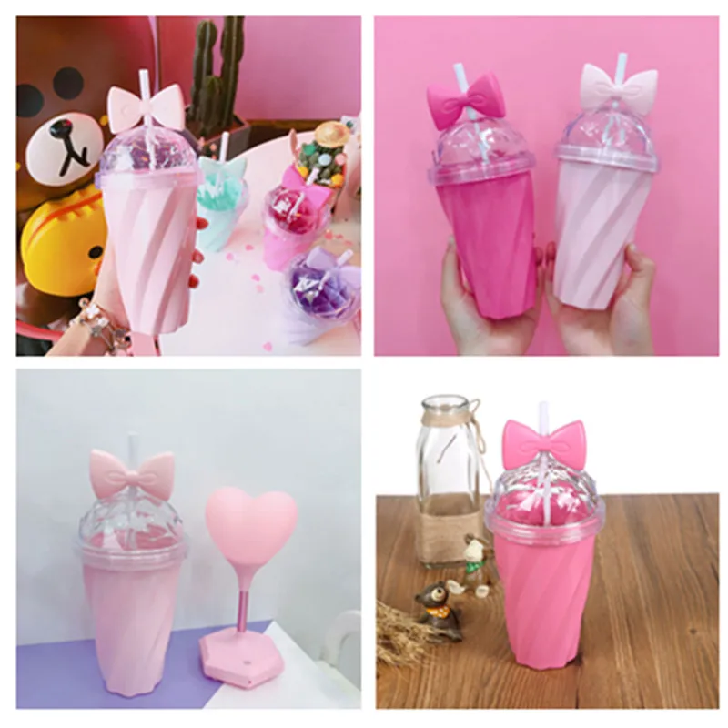 2020 новые очаровательные 400 мл соломенная чашка пластиковый стаканчик с крышкой