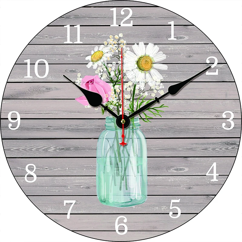 Reloj De Pared redondo y grande con diseño De margaritas y flores...