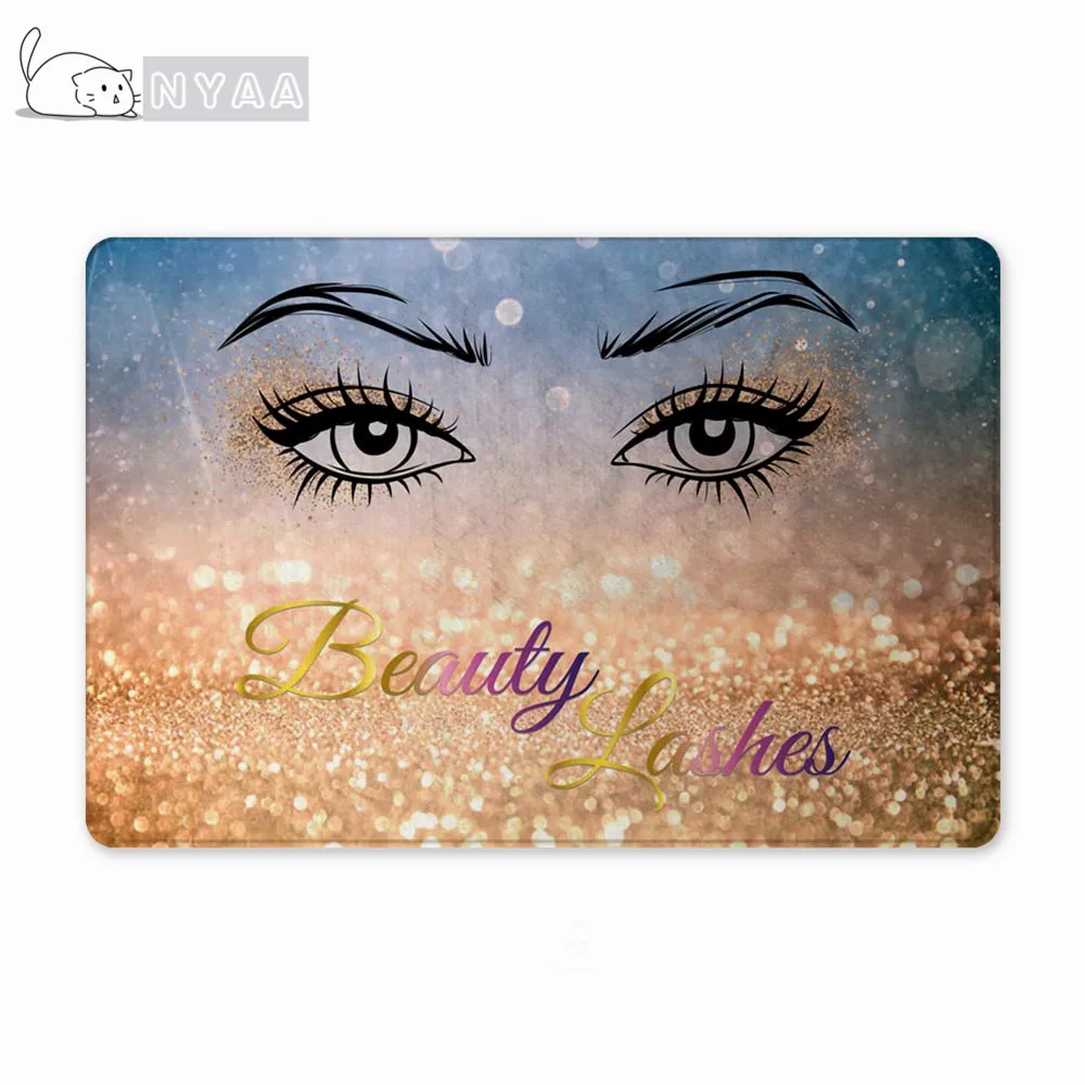 Коврик придверный резиновый розовое золото с блестками | Дом и сад