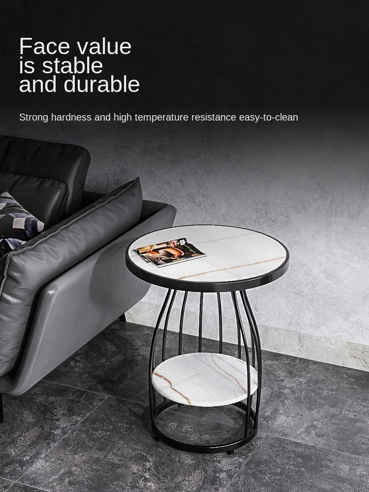

FQ Nordic Marble Iron Art Sofa Side Cabinet Side Table