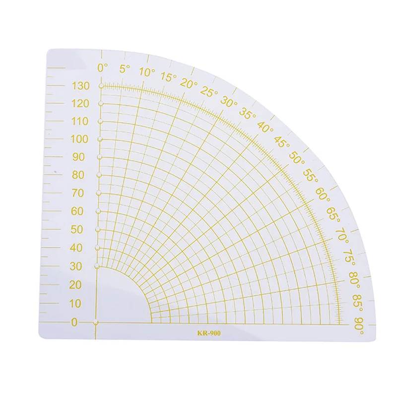

DIY Plastic Patchwork Fan Ruler Transparent+Yellow Quilting Sewing Tailor Circle Cutter Tool 16x16cm