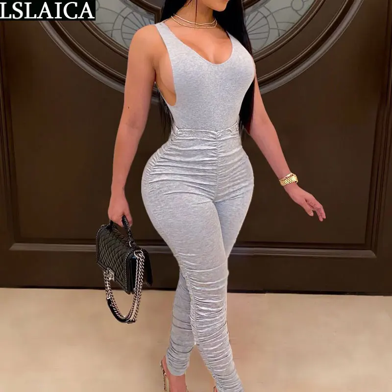 Комплект из 2 предметов Женский однотонный тонкий модный топ с открытой спиной и