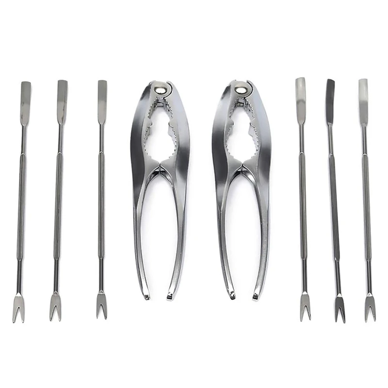 

Hot XD-8 Pcs Per Set Eating Crab Tool Walnut Pliers Crab Needles Seafood Forks Crab Crackers
