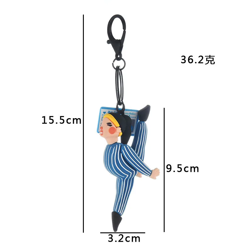 

Kawaii Cartoon Splits Key Buckle Car Pendant Lovers Key Chain Ring Bag Creative Gifts for Boys girls Fashion Jewelry