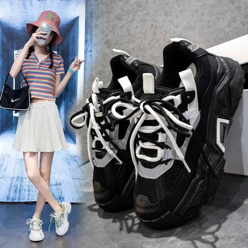 

2020 spring and summer new daddy shoes female mesh breathable color matching wild tide shoes running casual sports shoes X091
