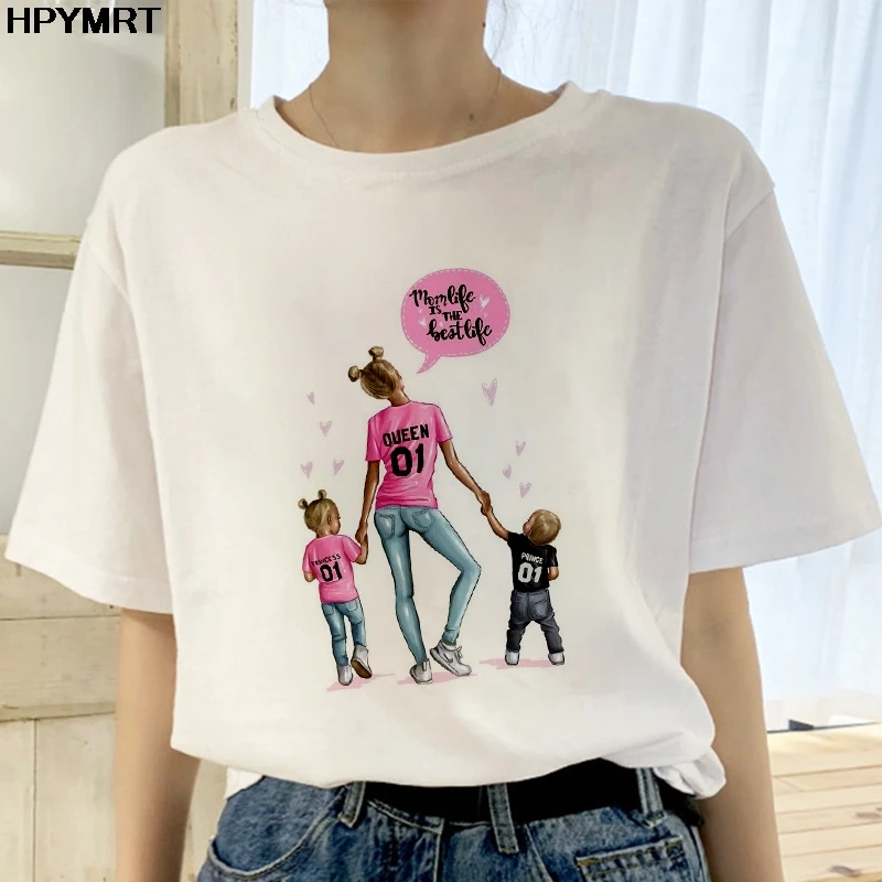 Лето 2020 футболка на день матери Женская Harajuku Kawaii супер мама Повседневная Удобная