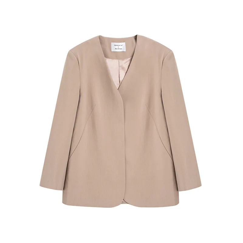 

DEAT 2021 new summer fashion women clothes V-neck full sleeves drawstring single suit blazer female office top WP68401