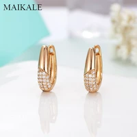 maikale new fashion copper earrings inlay aaa zirconia gold silver color simple stud earrings for women korean jewelry wholesale