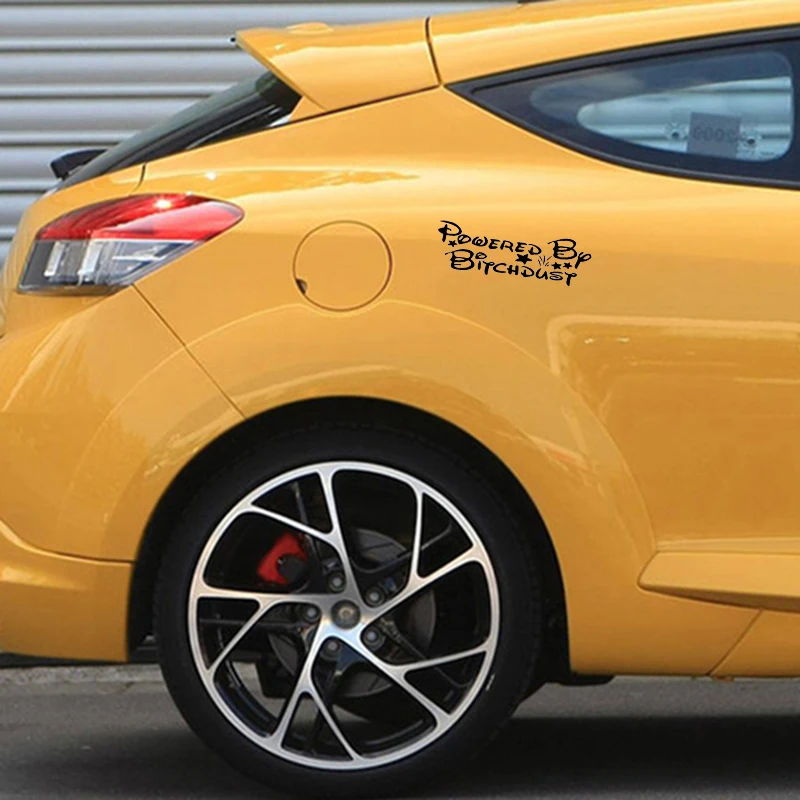 For Powered By Bitch Dust Car Sticker Funny Attractive car accessories Decal Vinyl Windshield Tailgate Jdm | Автомобили и