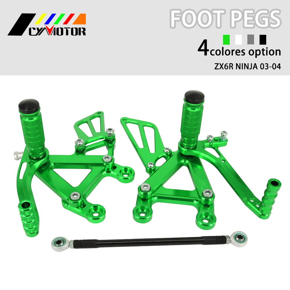 Мотоцикл CNC Регулируемые подножки для KAWASAKI Ninja ZX6R ZX 6R 2003 2004 03 04|Подставки под ноги| |