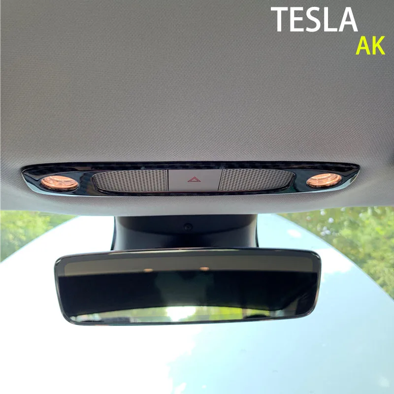 Для Tesla модель 3 лампа для чтения из углеродного волокна патч украшение интерьера Модификация аксессуары декоративный свет внутренний потолок