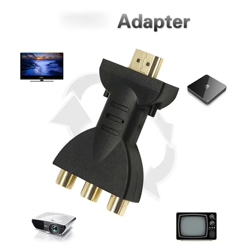

Portable HDMI-compatible To 3 RCA Video Audio AV Adapter Component Converter for HDTV DVD Projector Converter