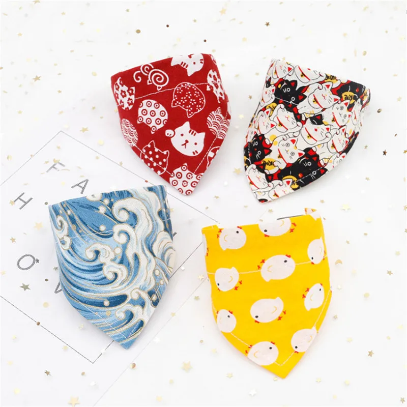 

Simple Pet Triangle Scarf Adjustable Christmas Dog Scarf Cat Collar Sweet Small Dog Cat Saliva Towel Decoration Pet Accessories