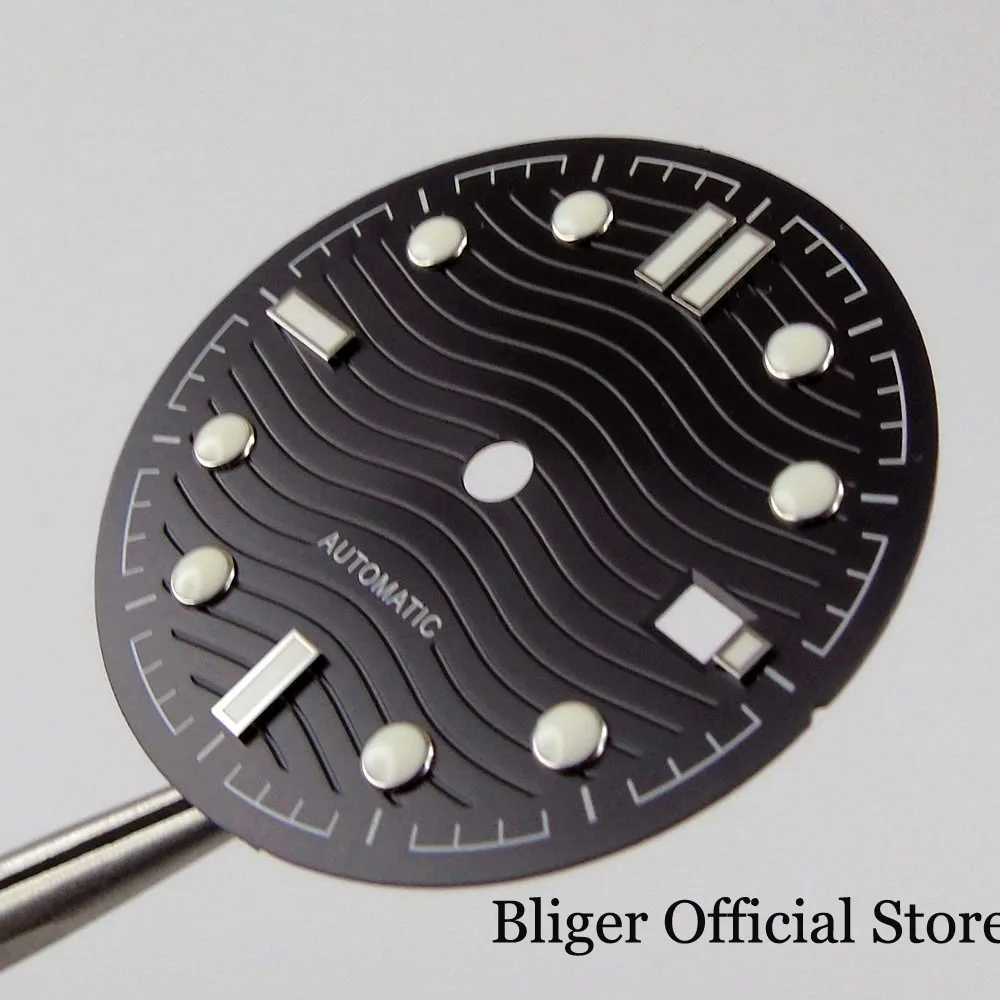 Наручные часы Nologo 31 мм черные белые синие наручные с волнистыми узорами для