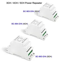 High frequency DIN Rail Power Repeater DC 5V 12V 24V 3CH/4CH/5CH LED Strip Light Amplifier RGB/RGBW/RGBCW lamp tape controller