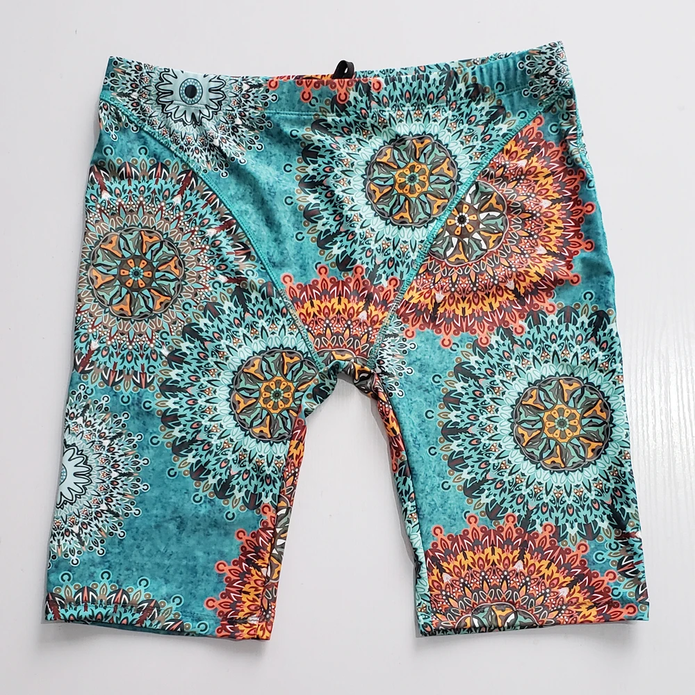 Мужские плавки из нейлона и лайкры потрясающие до колен с принтом мужские