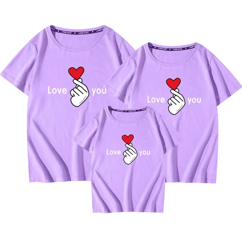 

Summer Family Matching Father Mother Daughter Son Clothes Korean Cotton printed T-shirt Baby Kids Girls Boys Couples Clothing