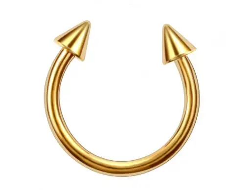Нержавеющая сталь кольцо для пирсинга носа Подкова шип перегородка пирсинг