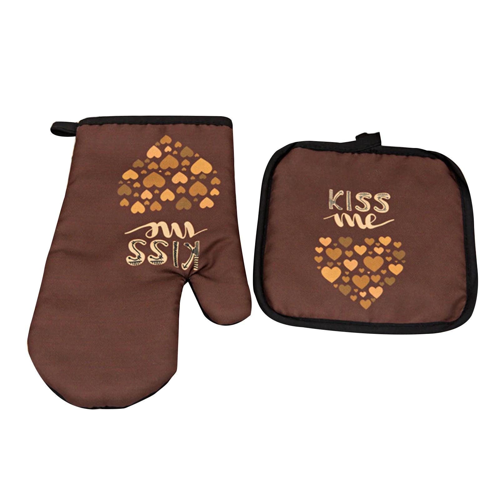 

Cute Oven Mitts And Pot Holder Sets 2pcs Non-slip Potholders Kitchen Heat Resistant Hot Pads For Women Cooking Gloves