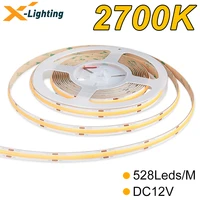 cob led strip 528 leds high density flexible cob led lights dc12v 24v ra90 2700k 4000k 6000k led tape 5m