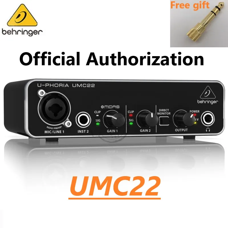 Внешняя звуковая карта BEHRINGER UMC22 UM2 UMC202HD усилитель микрофона запись в реальном