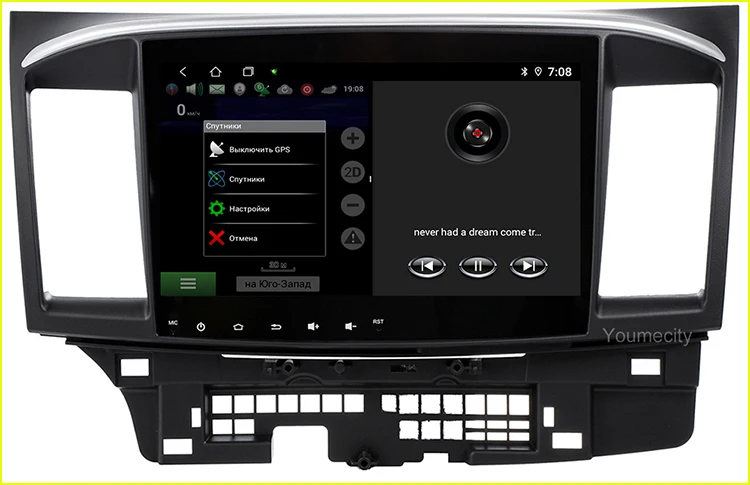 Youmecity Android 9,0 автомобильный DVD мультимедийный плеер для MITSUBISHI LANCER 2007- 9x10,1 дюймов 2DIN 3g/4G gps радио видео плеер