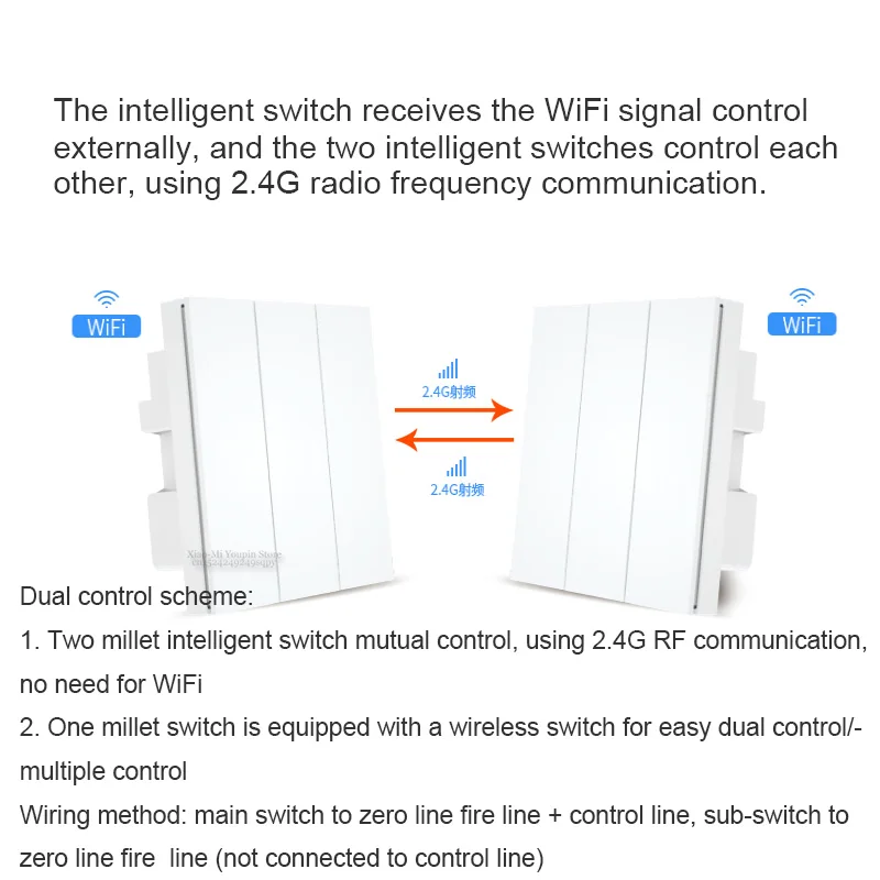 Настенный выключатель Xiaomi Mijia PTX с дистанционным управлением, беспроводной светильник с ключом, умный переключатель с нулевой линией, Wi-Fi переключатель для Mijia APP