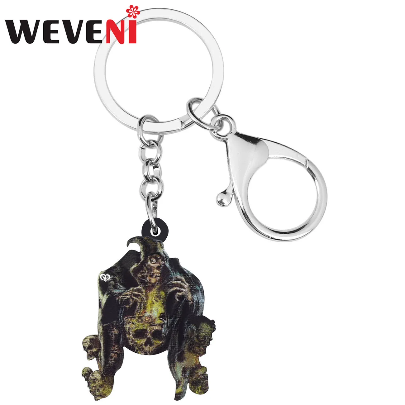 WEVENI акриловая цепочка для ключей на Хеллоуин злой грим уникальные брелки с