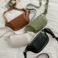solid color woman waist bag fanny pack pu leather lady waist pack chest bags multifunction mobile coin purse fashion banana bag