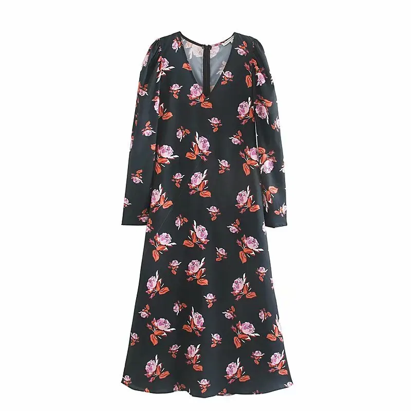 Новинка 2020 женское Элегантное повседневное прямое платье миди с v образным