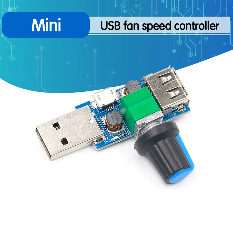 Мини вентилятор USB регулятор скорости ветра громкости воздуха охлаждение