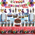 Robloxs украшения для дня рождения Robloxs Disney воздушные шары одноразовая посуда для вечеринки набор украшений для вечеринки аксессуары для торта