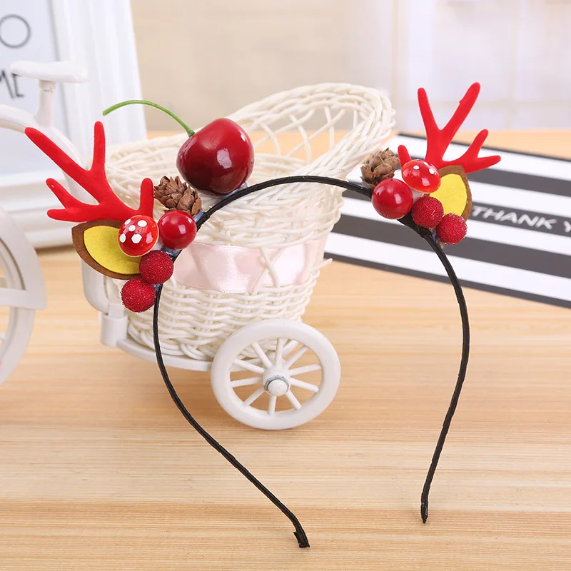 Милая Рождественская повязка на голову шапка Санты вечерние украшения двойная