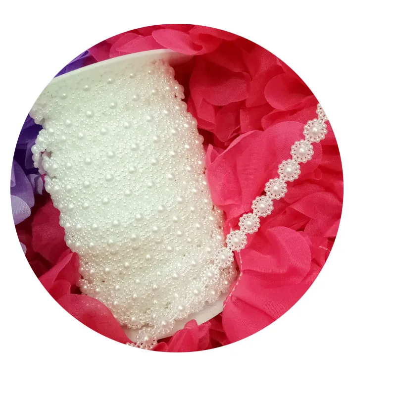 1 м кружевные Хрустальные Бусины блестящая ткань см белая отделка из бисера