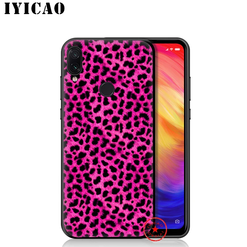 IYICAO черный розовый Леопардовый Мягкий чехол для Xiaomi Redmi Note 8 7 6 5 Pro 5A 4X задняя